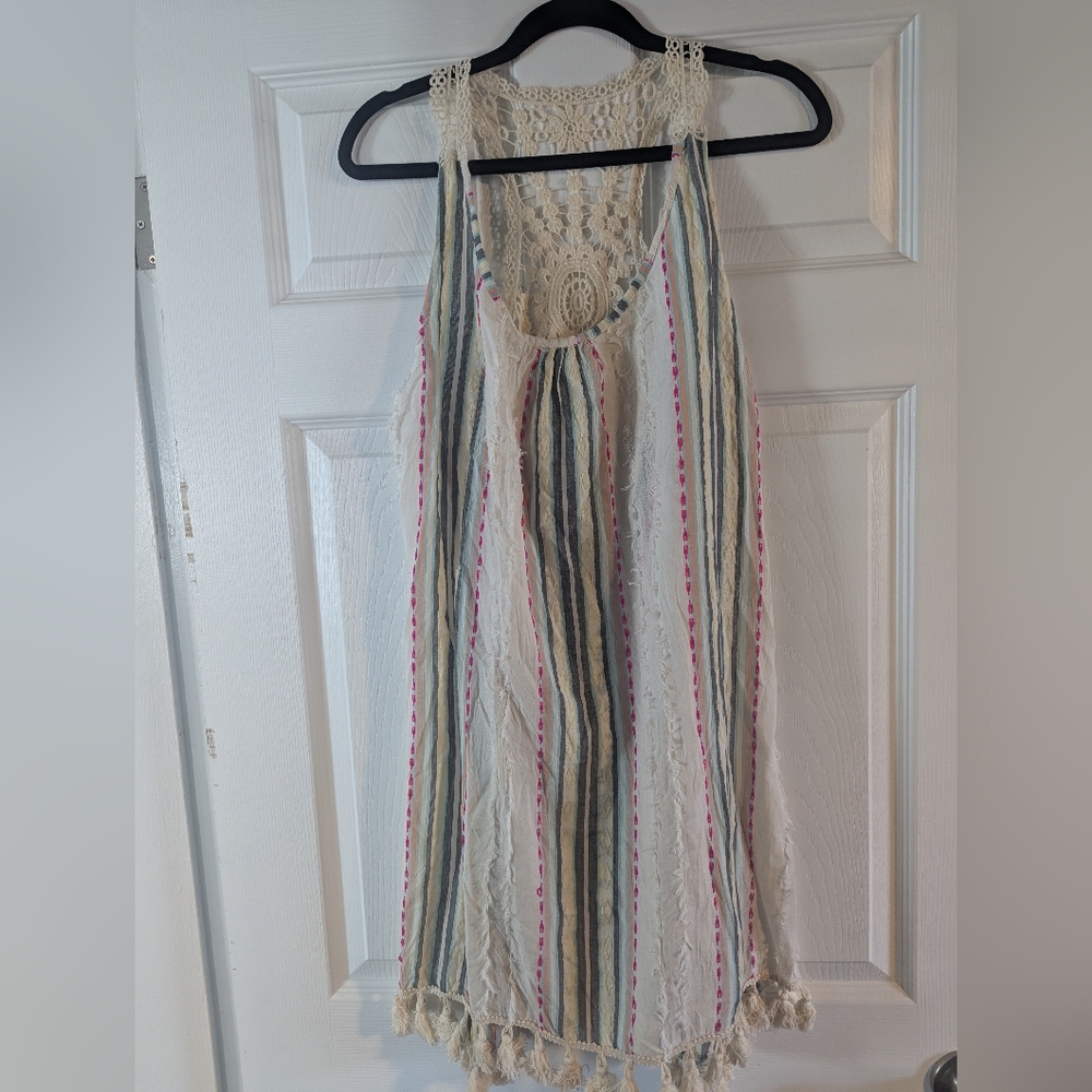 Striped Lace Mini Dress